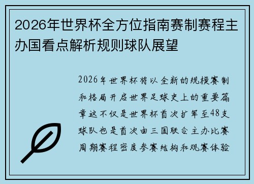 2026年世界杯全方位指南赛制赛程主办国看点解析规则球队展望 2026年世界杯全方位指南赛制赛程主办国看点解析规则球队展望